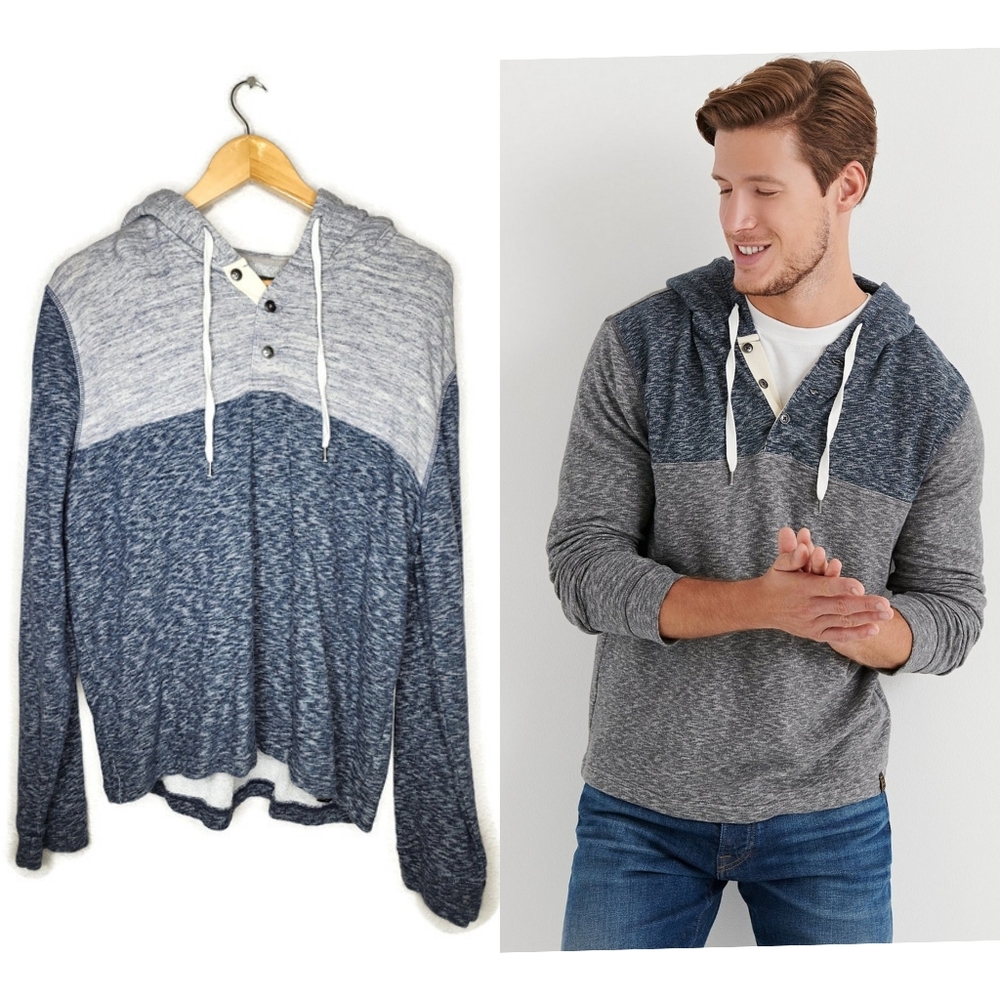 Lucky Brand Huntington Colorblock Hoodley in Blue Multi Size L